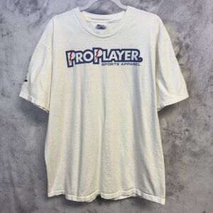 Vintage Pro Player T Shirt Mens XL White Short Sleeve Sportswear 90s Y2K